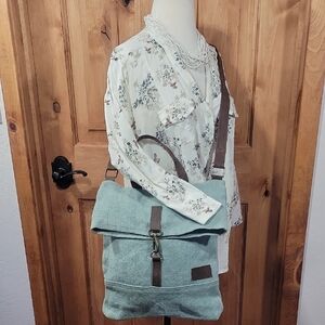 Crosstree Lane Woven Jute & Leather Tote Crossbody Tote